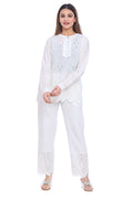 Moda Elementi Cotton Chikankari Kurta Set - White