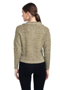 Moda Elementi Stylish Knitwear Look: Olive Textured Sweater
