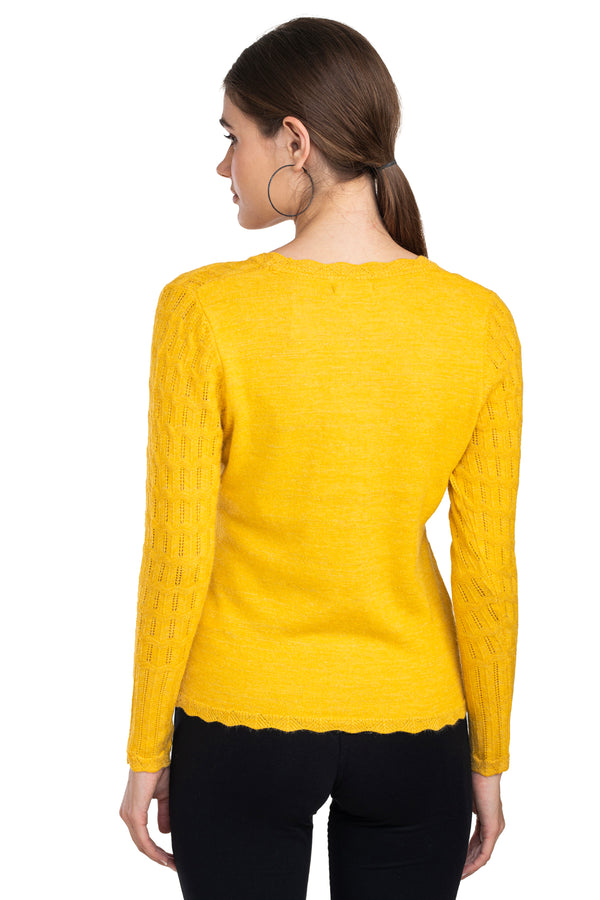 Moda Elementi Women's Shimmering Gold Sweater