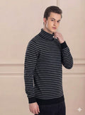 Colourblocked Woollen Ribbed Pullover Sweater