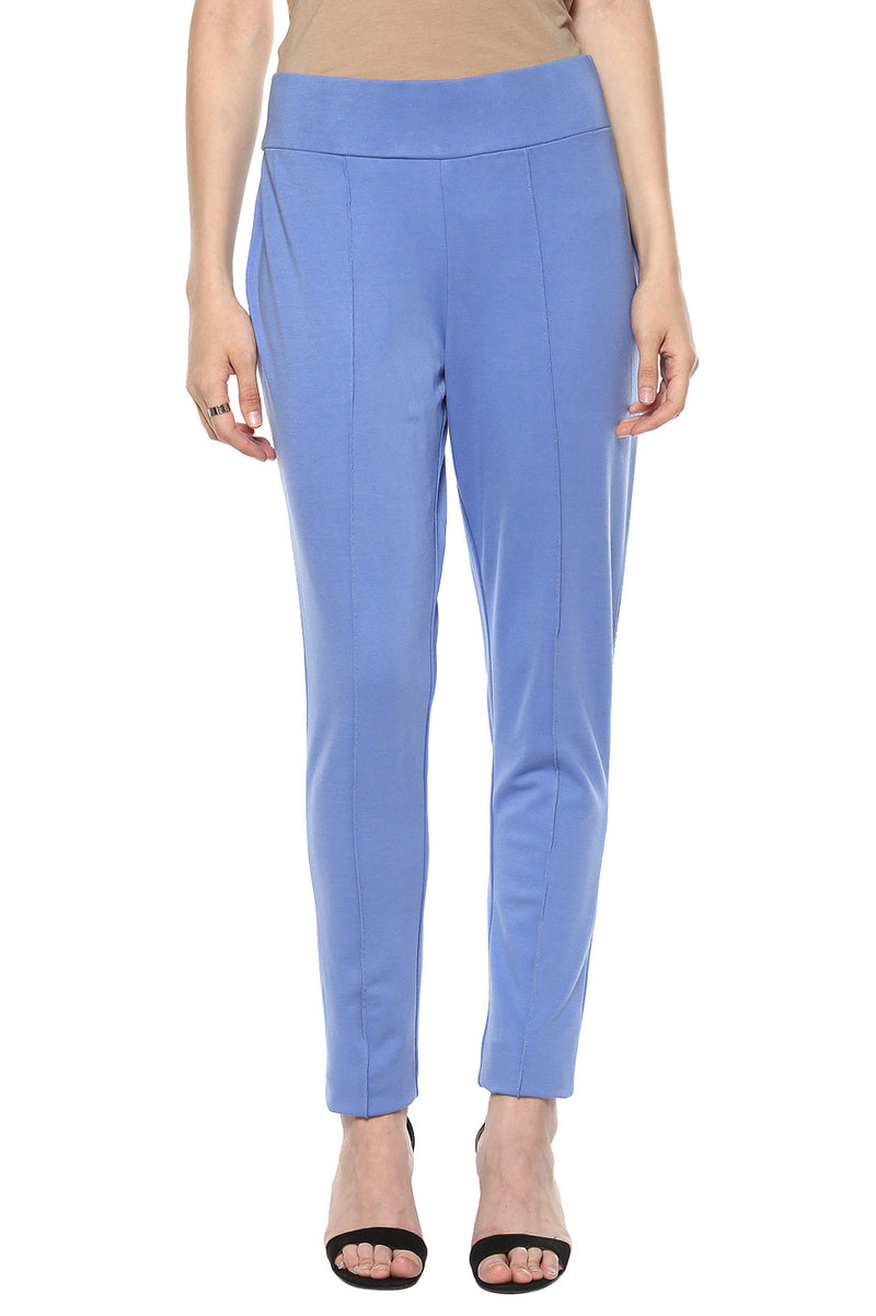 Comfy Match Solid Blue Jeggings - MODA ELEMENTI