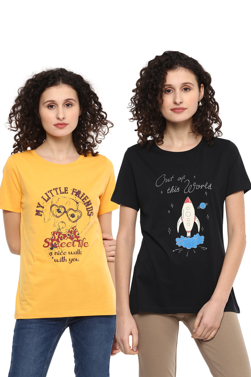 Casual T-Shirt Combo Pack (Black | Yellow) - MODA ELEMENTI