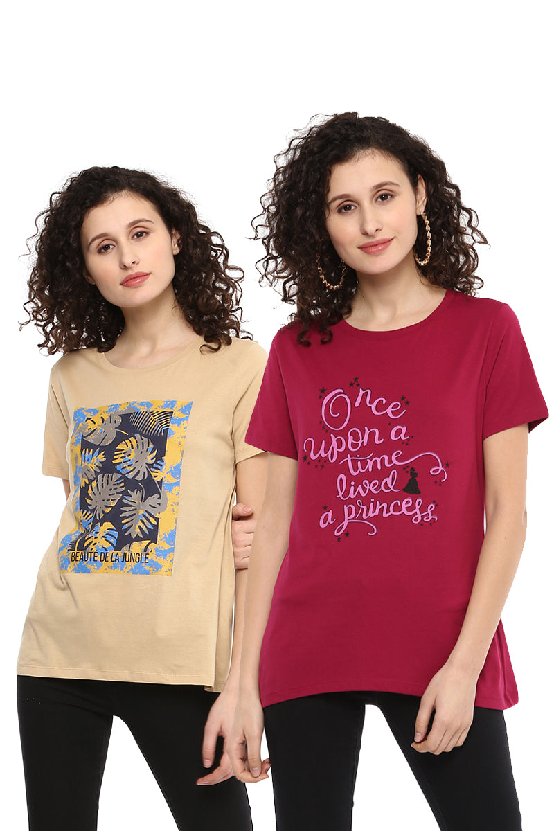 Casual T-Shirt Combo Pack (Red | Beige) - MODA ELEMENTI