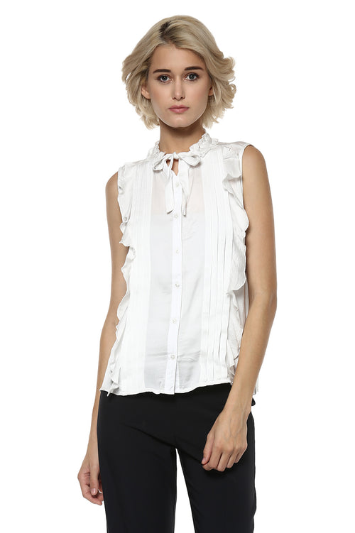 Ruffle Tie Casual Top - MODA ELEMENTI