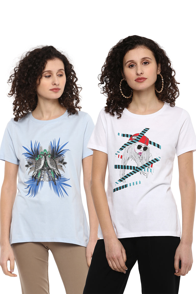 Casual T-Shirt Combo Pack (White | Blue) - MODA ELEMENTI