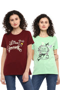 Casual T-Shirt Combo Pack (Green | Maroon) - MODA ELEMENTI