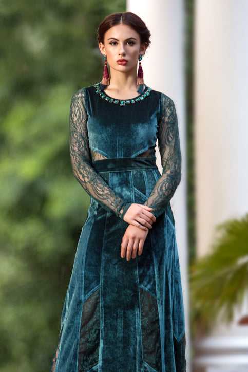 Velvet Elegance Maxi Dress - MODA ELEMENTI