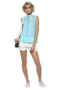 Solid Self Designed Casual Top - MODA ELEMENTI