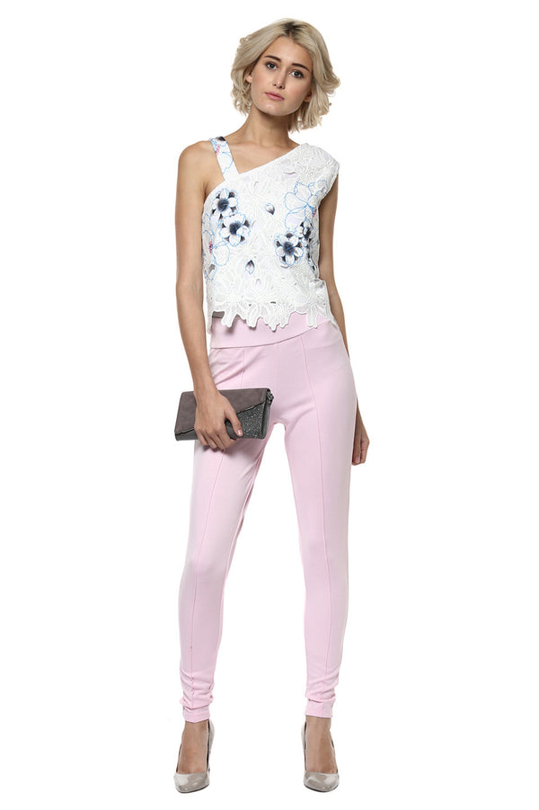 Comfy Match Solid Pink Jeggings - MODA ELEMENTI