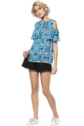Deep Sea Cold Shoulder Top - MODA ELEMENTI