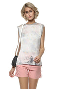 Applique Art printed sleeveless Top