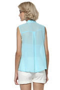 Solid Self Designed Casual Top - MODA ELEMENTI
