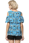 Deep Sea Cold Shoulder Top - MODA ELEMENTI