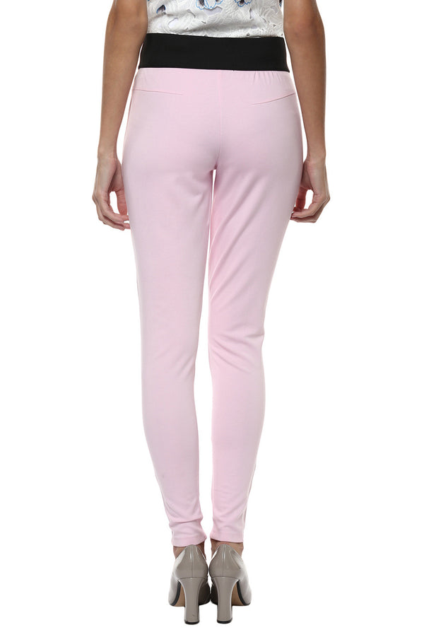 Comfy Match Solid Pink Jeggings - MODA ELEMENTI