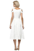 Dream White Cold Shoulder Midi Dress - MODA ELEMENTI