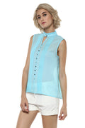 Solid Self Designed Casual Top - MODA ELEMENTI