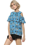 Deep Sea Cold Shoulder Top - MODA ELEMENTI