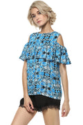 Deep Sea Cold Shoulder Top - MODA ELEMENTI