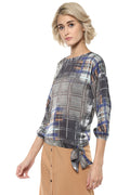 Matrix Checkered Printed Top - MODA ELEMENTI