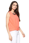 Solid Neon Sleeveless Casual Top - MODA ELEMENTI