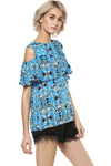 Deep Sea Cold Shoulder Top - MODA ELEMENTI