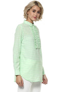Aqua Checks Casual Tunic - MODA ELEMENTI