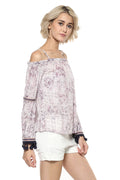 Boho Off Shoulder Printed Top - MODA ELEMENTI