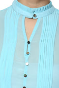 Solid Self Designed Casual Top - MODA ELEMENTI