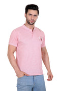 Solid Men Mandarin Collar White T-Shirt