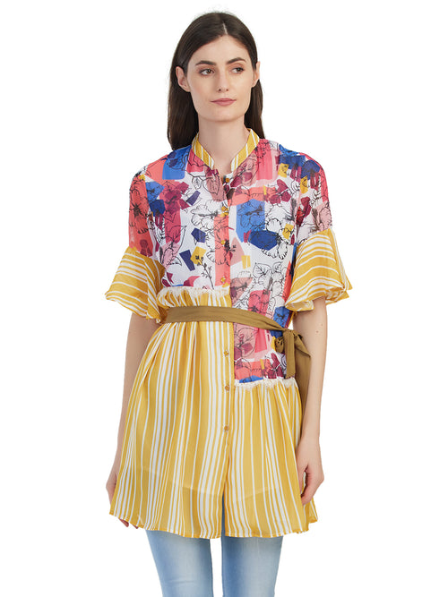 Printed Top Bell sleeve Dress