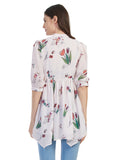Front Buttoned Floral Printed Dress