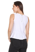 Designer white sleeveless Top