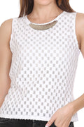 Designer white sleeveless Top