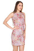 Georgette Multicolor Floral Print Midi Dress