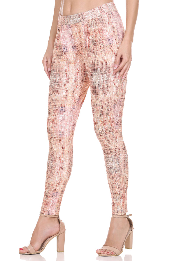 Solid fit orange mix Leggings for women