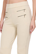 Solid fit Beige Leggings for women