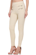 Solid fit Beige Leggings for women