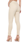 Solid fit Beige Leggings for women