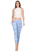 Solid fit Blue Leggings for women