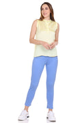 Solid fit Blue Leggings for women