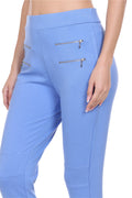 Solid fit Blue Leggings for women