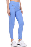 Solid fit Blue Leggings for women