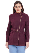 Fancy Zip Belt Coat