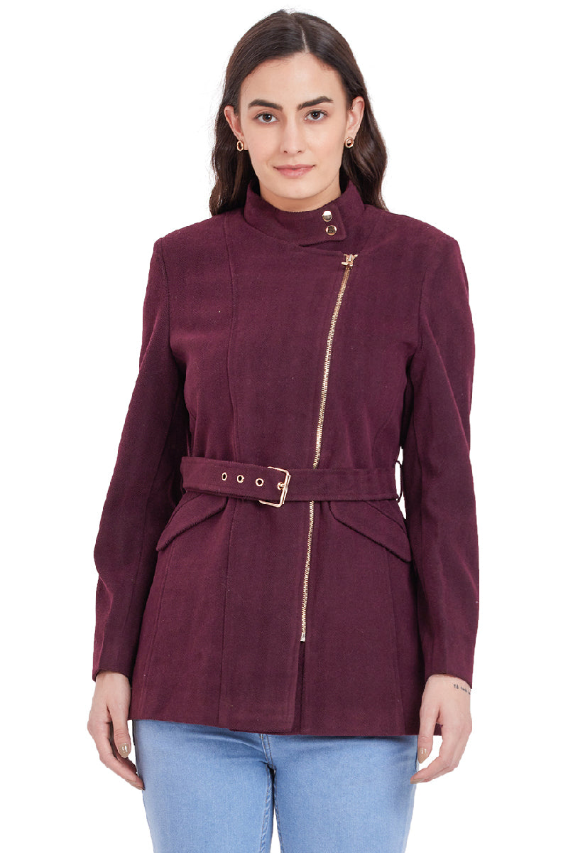 Fancy Zip Belt Coat