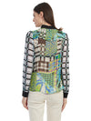 Full Sleeve Checkered Collar Top
