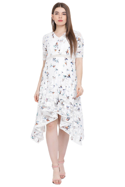 Flying Birds A-Line Midi Dress