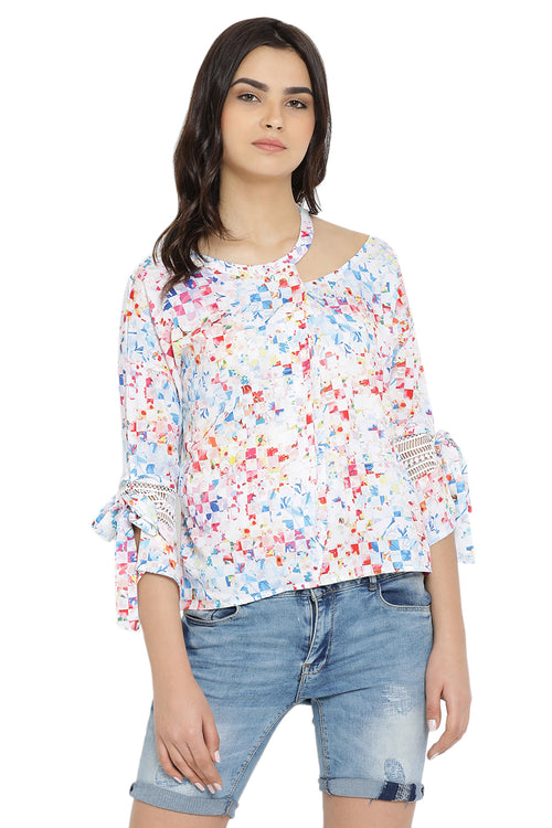 Abstract Printed Self Designed Top