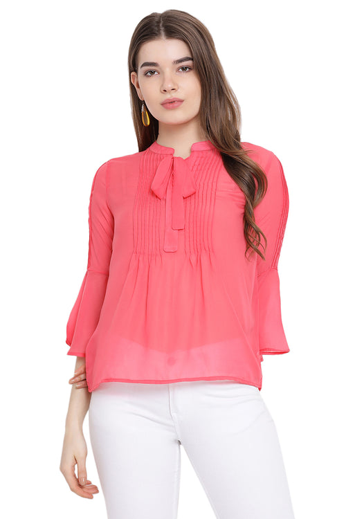Front Tie Cherry Kiss Casual Top