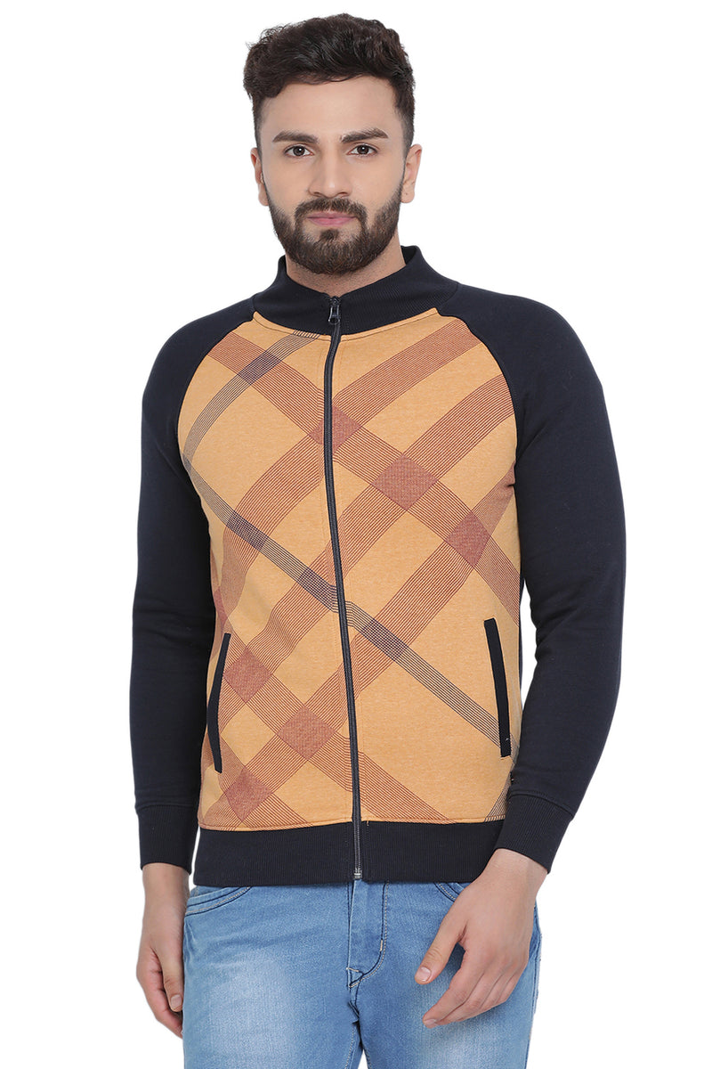 Axmann Cross Checked Zipped Sweatshirt