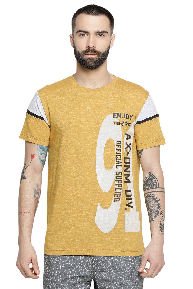 Axmann Printed Round Neck Casual T-Shirt